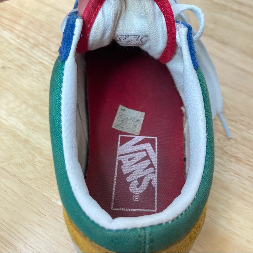 Vans Off The Wall Sneakers M5/W6.5 Suede Canvas Blue Green Yellow Skate Street